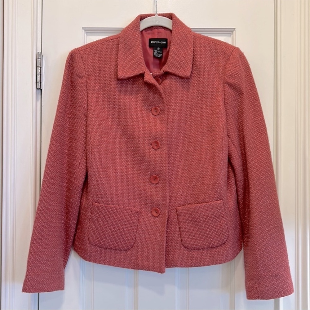 Y2K Focus 2000 Textured Button-Up Jacket